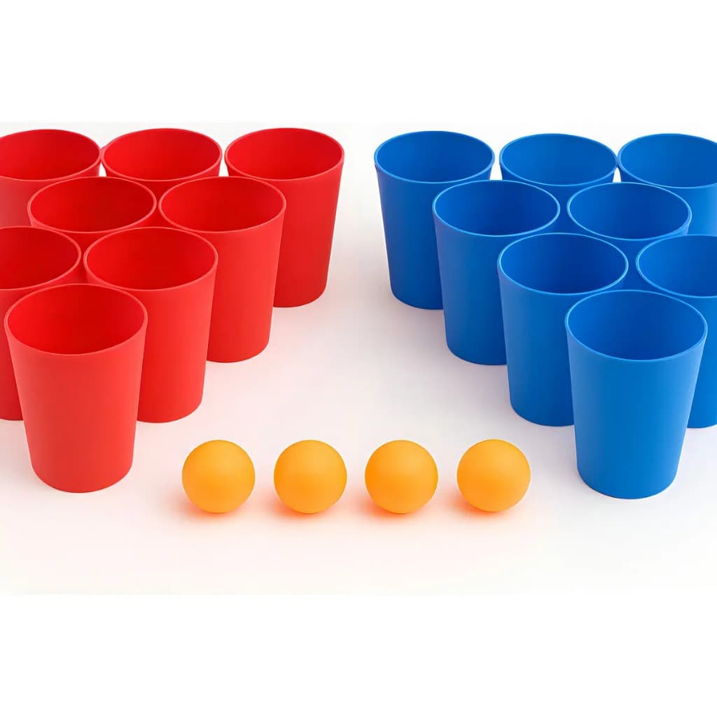 Kit Jogo Beer Pong 20 Copos Plástico Polipropileno 6 Bolinhas