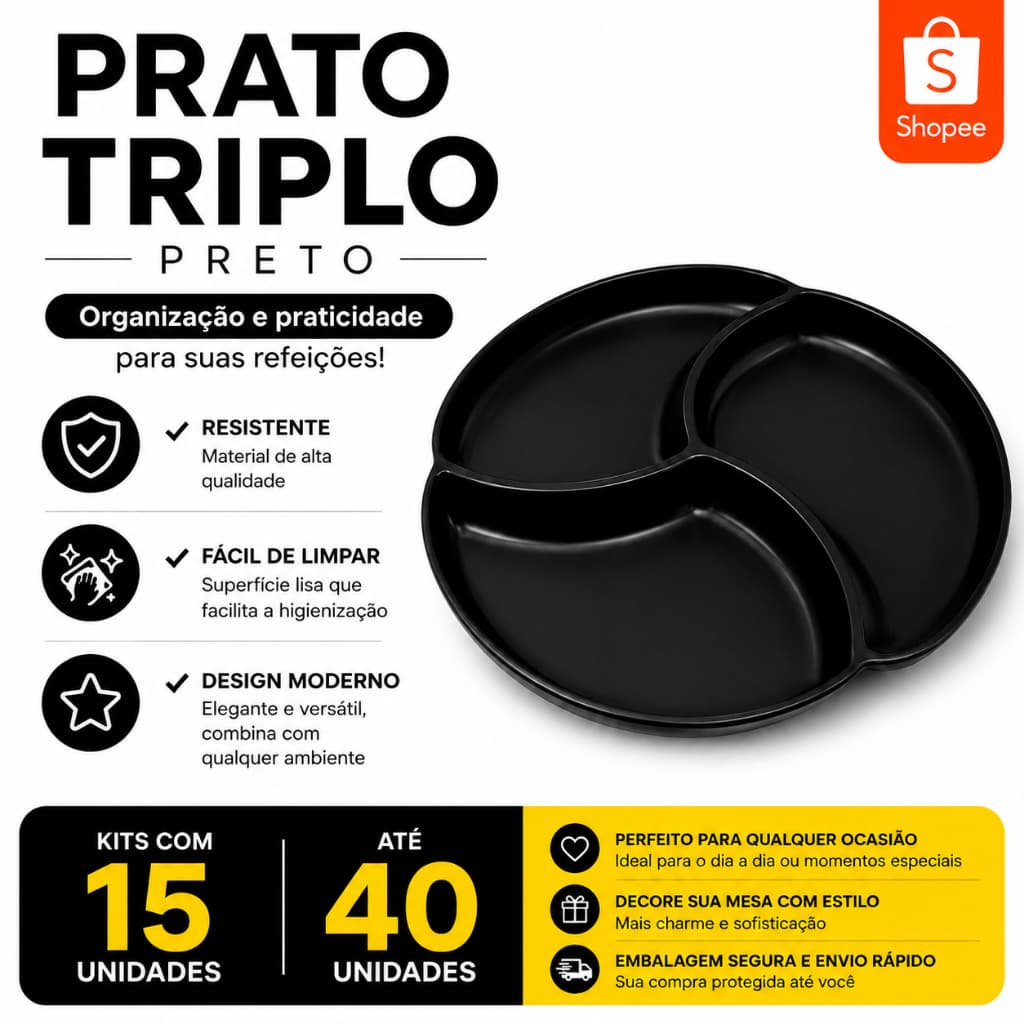 Kit 15 a 40 Bandejas Coração de Plástico Prato Decorativo Festa com Opção de Divisórias Atacado