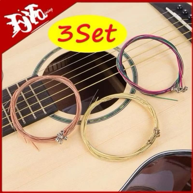 PALHETA DE BRINDE! 6pçs Conjunto De Cordas De Violão Classico Coloridas/Ouro/Bronze Aço E-A-D-G-B-E