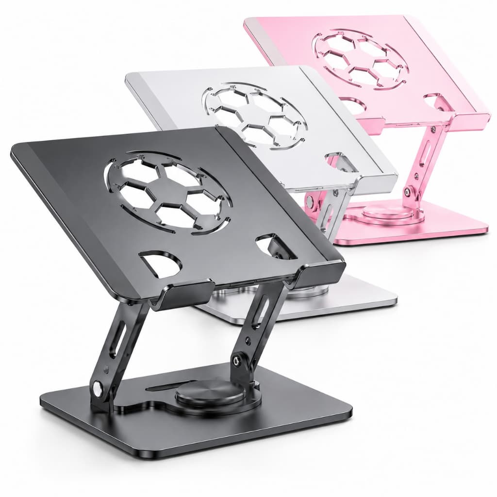 Suporte Ergonômico para Notebook e Tablet Articulado com Base Giratória 360°