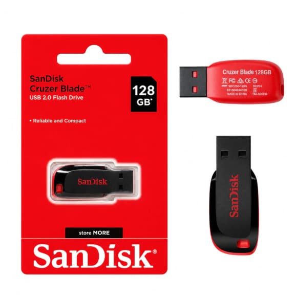 Pen Drive SanDisk Cruzer Blade 8GB/16GB/32GB/64GB/128GB USB 2.0 Flash Drive Portátil Para PC Notebook