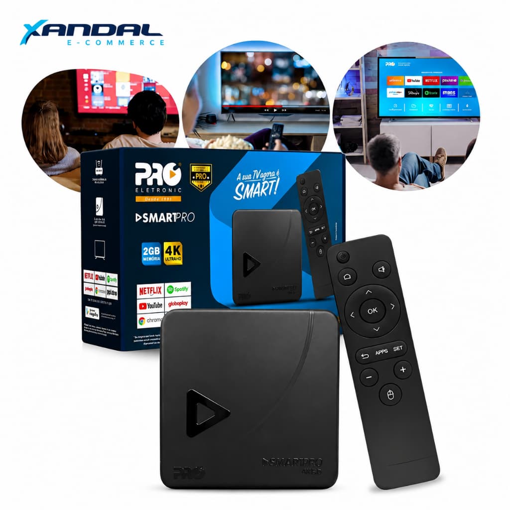 Smart Box Tv Transfroamdor Proeletronic PROSB-3000 3ª Geração Smart TV Box -Versao PLUS Youtube, Google, Game, PlayStore
