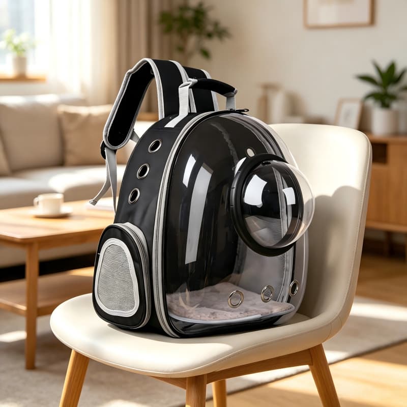 Mochila Transporte de Pet Visão Panorâmica Bolsa Espaçosa para Gato Cachorro Pequeno Viagem ao Ar Livre