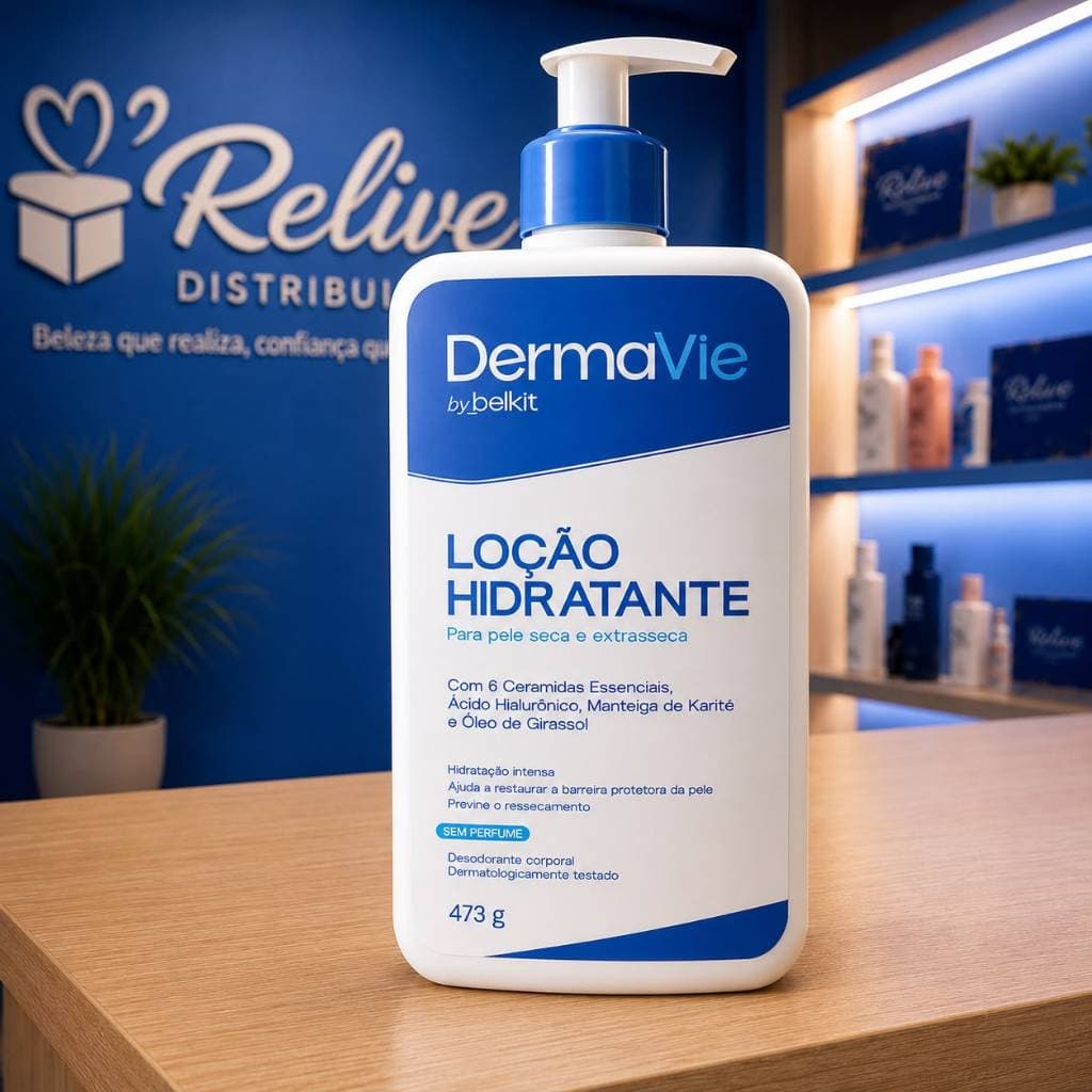 Loção Hidratante DERMAVIE BELKIT 473g Pele Extrasseca Creme Corporal Dermatologicamente Testado
