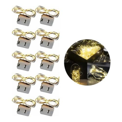 Kit 10 Cordão Led Fio De Fada 2 Metros Decoração Natal Pisca 127/220v