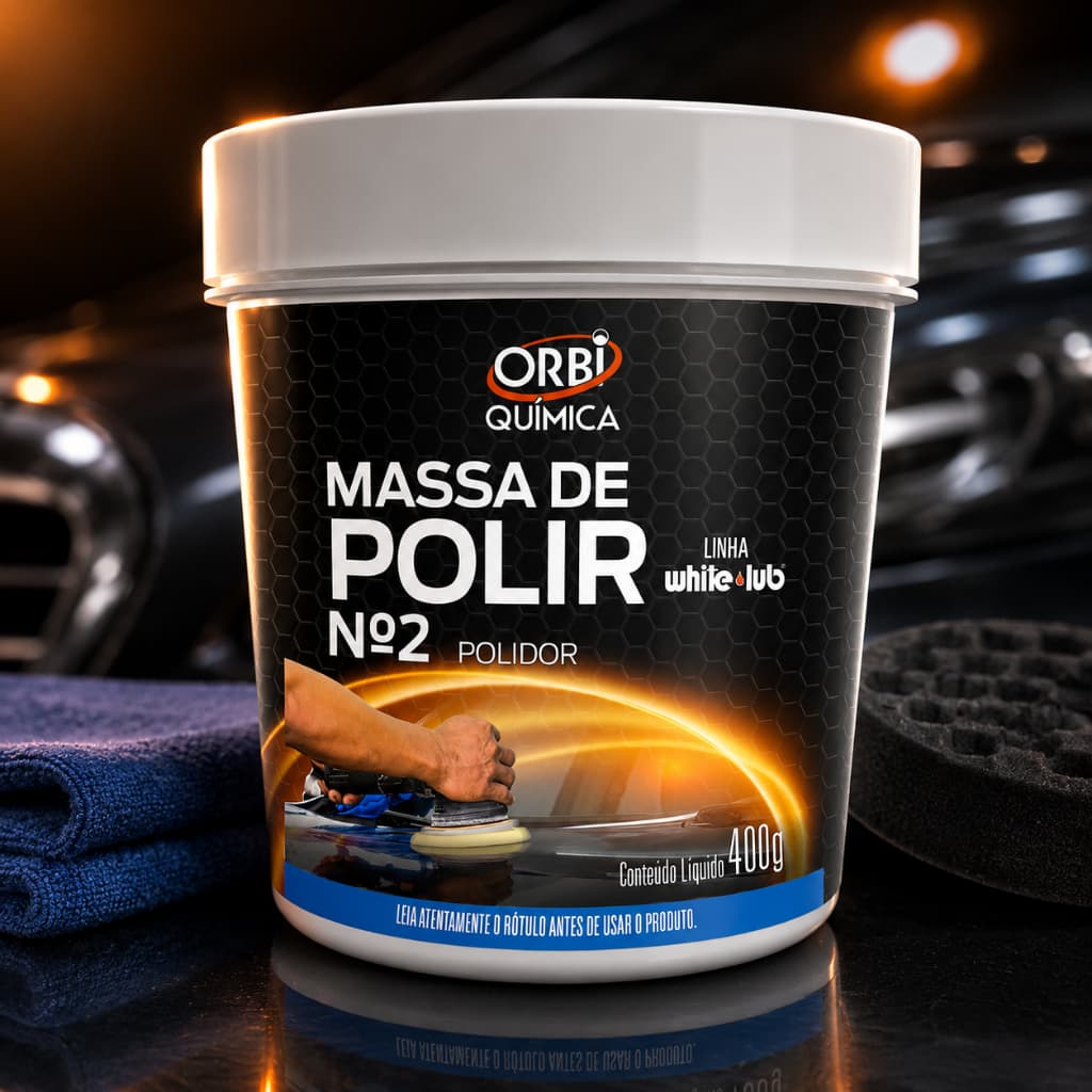 Massa De Polir Orbi Nº2 400g Remove Riscos Oxidação Brilho Carro Moto