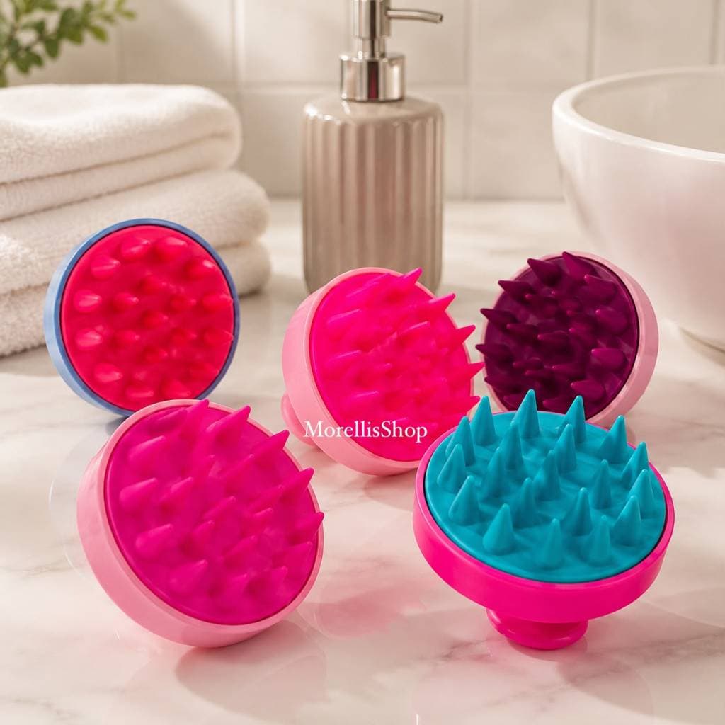 Kit 2 Massageador De Couro Cabeludo Escova De Silicone Escova Para Lavar O Cabelo Shampoo Massageador Capilar Espuma Cor