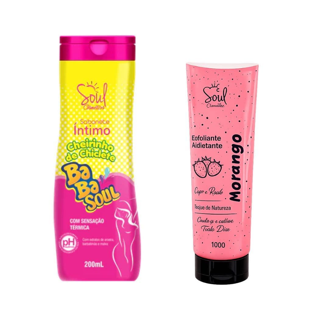 Sabonete Íntimo Feminino Babasoul Com Cheirinho De Chiclete Soul Cosméticos 200 ML Sabonete Intimo
