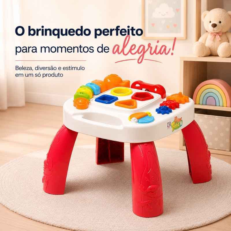 Mesa Didática Infantil Educativa Com Encaixe Formas Coordenação Motora Fazemos Envio Imediato!