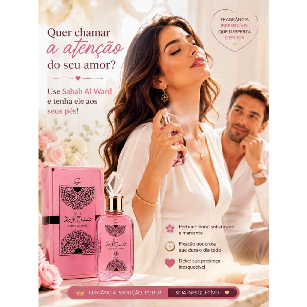 🌸 SABAH AL WARD 🌸Perfume Árabe Feminino Sabah Al Ward 100ml