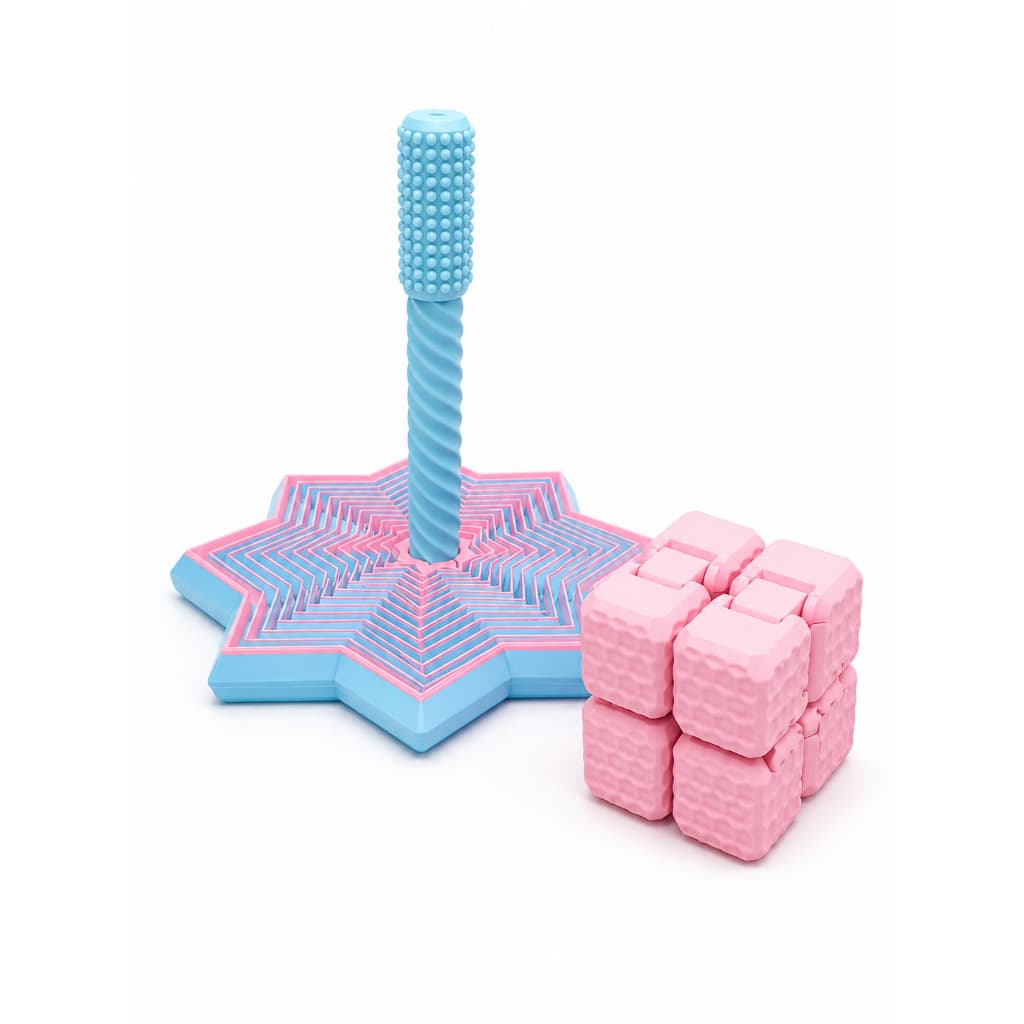 Kit Fidget Cubo Mágico + Spiny Star Brinquedo Sensorial Anti Estresse Relaxante