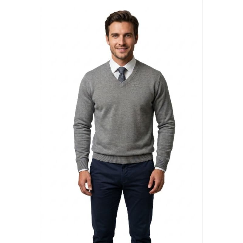 Blusa Masculina Tricô Premium Gola V Manga Longa Inverno Social Elegante Quente Confortável PMGGG Blusa Homem Frio