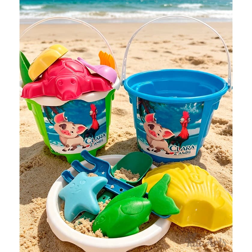 17 Kits Balde de Praia - Moana | Baldinhos de Praia PERSONALIZADO | Tema da sua festa | Lembrancinha Personalizada