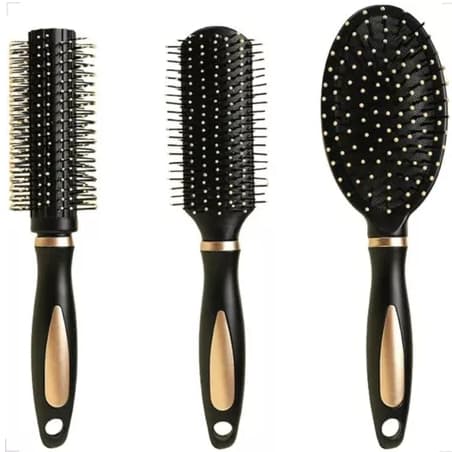 Kit 3 Escova De Cabelo Modeladora Acolchoada e Reta ATACADO