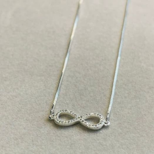 Colar Banhado a Prata e Folheado a Ouro 925 Infinito 45cm
