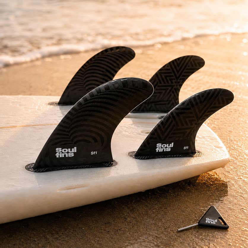 Jogo Quadriquilha Fcs1 prancha de Surf e Sup Quilhas Injetadas Rígidas Surf - 4 Quilhas Laterais Fcs