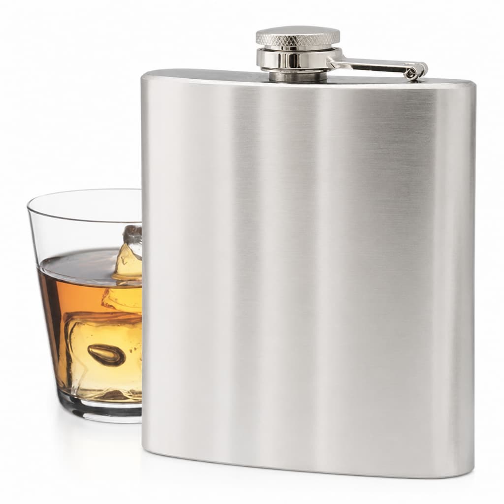 Cantil de Bolso Personalizado 270ml Porta Bebida em Aço Inox Whiskeira