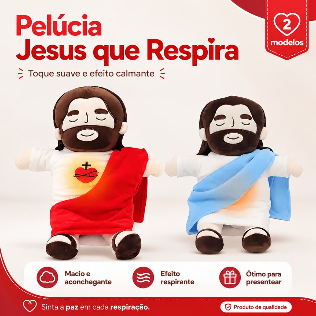 Jesus que Respira 38 cm Boneco Religioso Realista Pronta Entrega