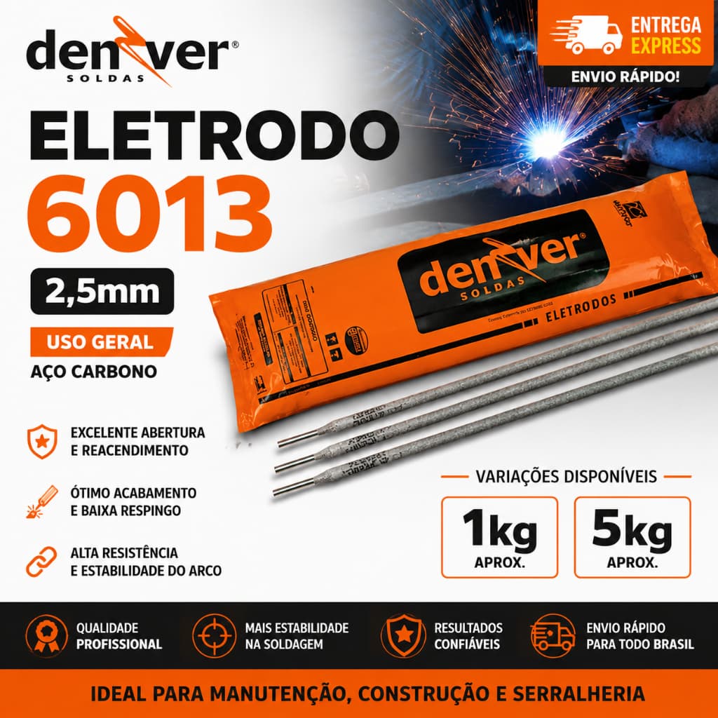 Eletrodo 2,5MM E6013 Profissional Aço Carbono Denver