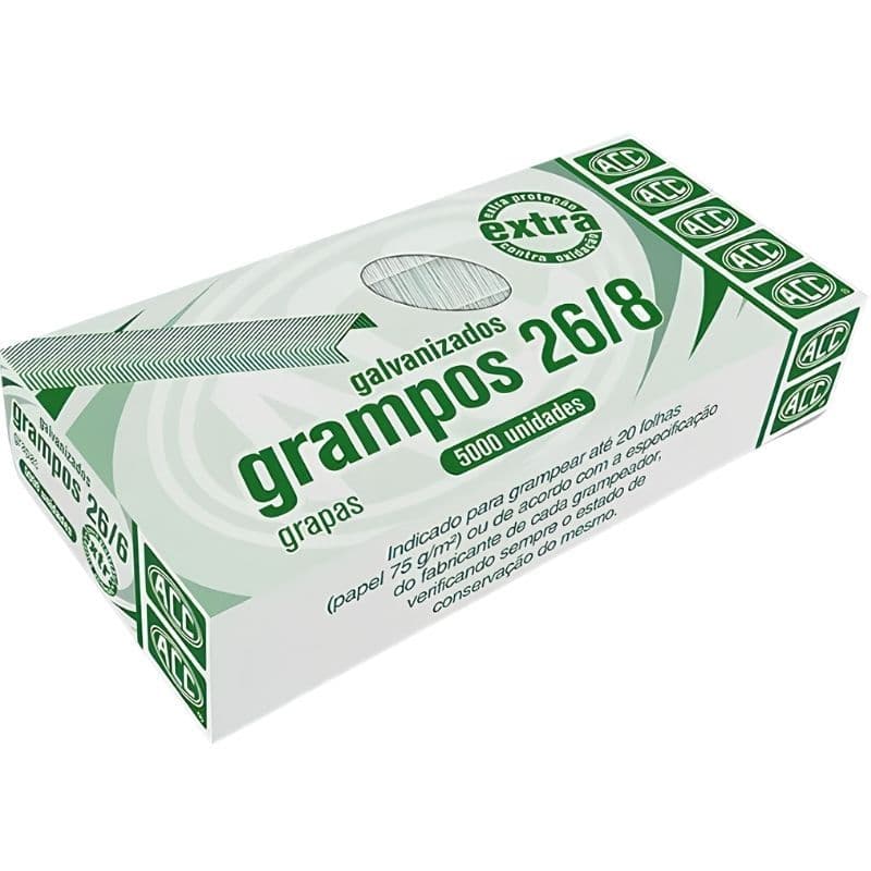 Grampo 26/8 Com 5000 peças Galvanizado Acc | Escritório | Papelaria | Organização de Papéis | Uso Diário
