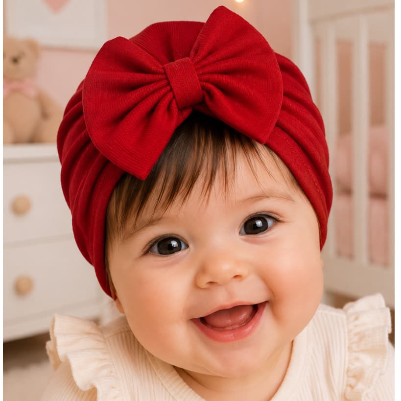 Turbante Fofo De Algodão Laço Bebê  Grande Várias Cores