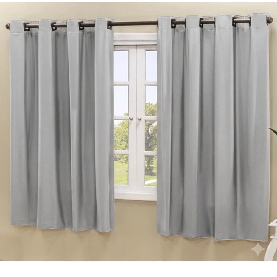 Cortina Blackout Veda Luz 100% Cor Cinza Claro Tamanho 2,20 x 1,40 Não Contém Varão Sala Quarto Escritorio