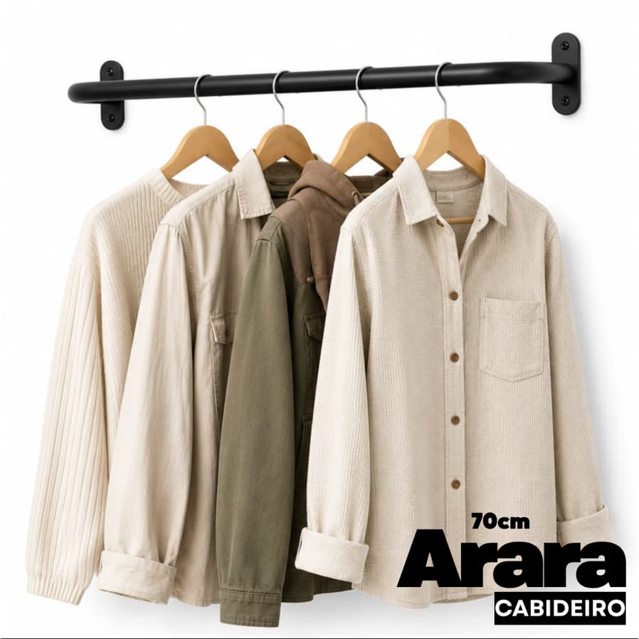 Arara Organizadora de Roupas Cabideiro Metálico para Uso Residencial Lojas Closet