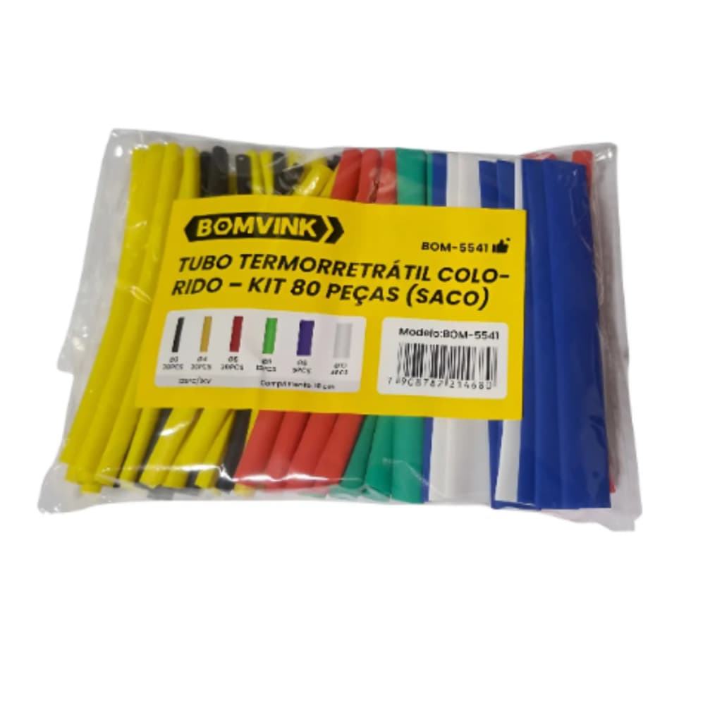 Kit 80 Peças Espaguete Isolante Termo Retrátil Isolar Fios
