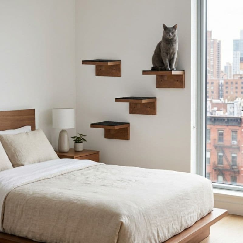 4 Degraus para gatos grandes 20x20 com carpete MDF 15mm