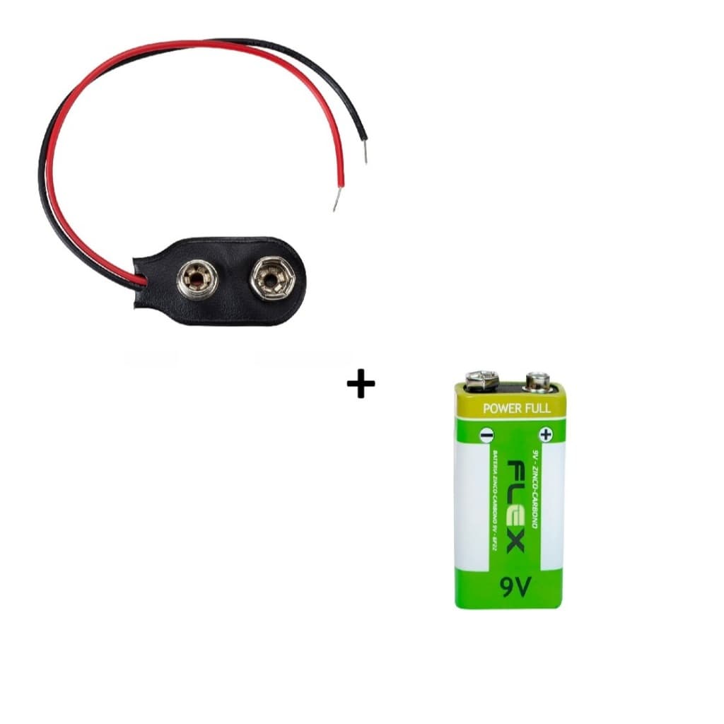 Conector Plástico Para Bateria 9v Rígido Clip Reforçado P/ Equipamentos Eletrônicos e Instrumentos