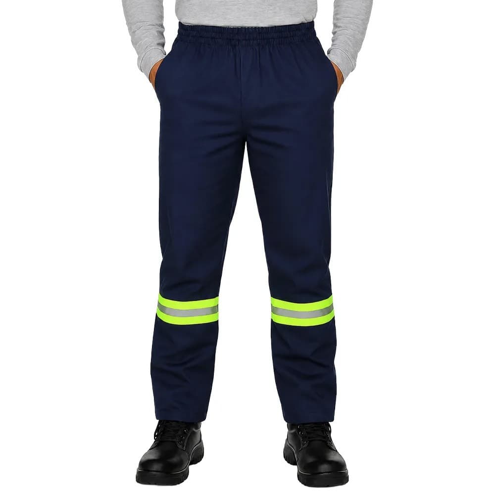 Calça operacional profissional masculina cós elástico com faixas refletivas