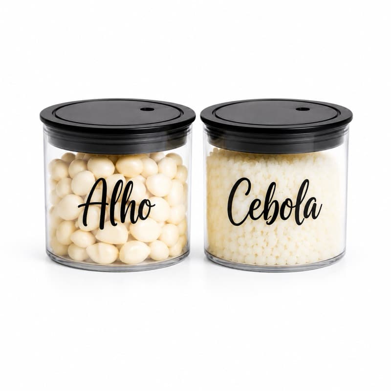 Pote para Alho e Cebola Hermético Organizador Cozinha Kit 2 ou Unidade Porta Alho Porta Cebola BPA Free