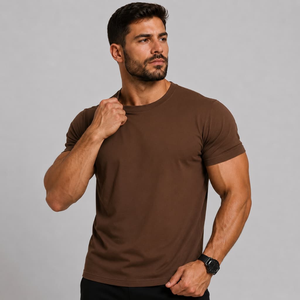 CAMISETA MASCULINA BÁSICA GOLA O 100% ALGODÃO ESTILOSA MODA MASCULINA CASUAL ELEGANTE