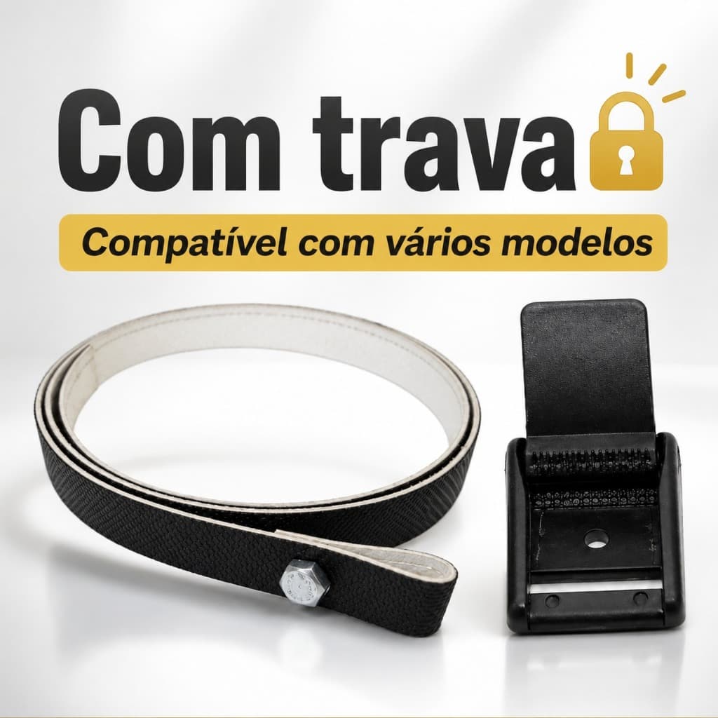 Cinta Carga Freio Bicicleta Ergométrica Moviement House Fit Com Trava Preto - 1,15 m x 2,0 cm Compatível Caloi