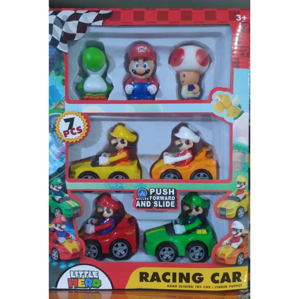 Conjunto de Brinquedos Super Mario Racing Car 7 peças Qualidade