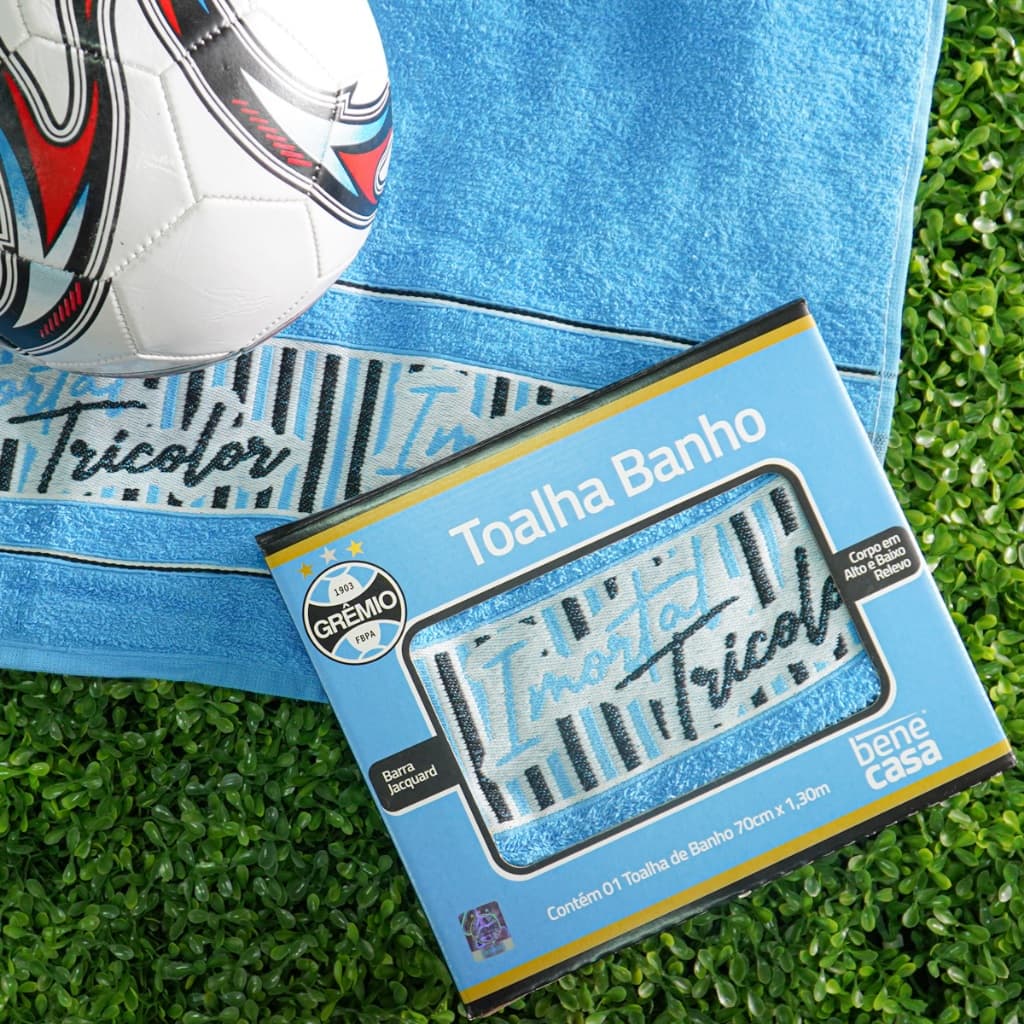 Toalha de Banho Grêmio Licenciada Oficial Bene Casa Caixa Presente 70cm x 1,30m