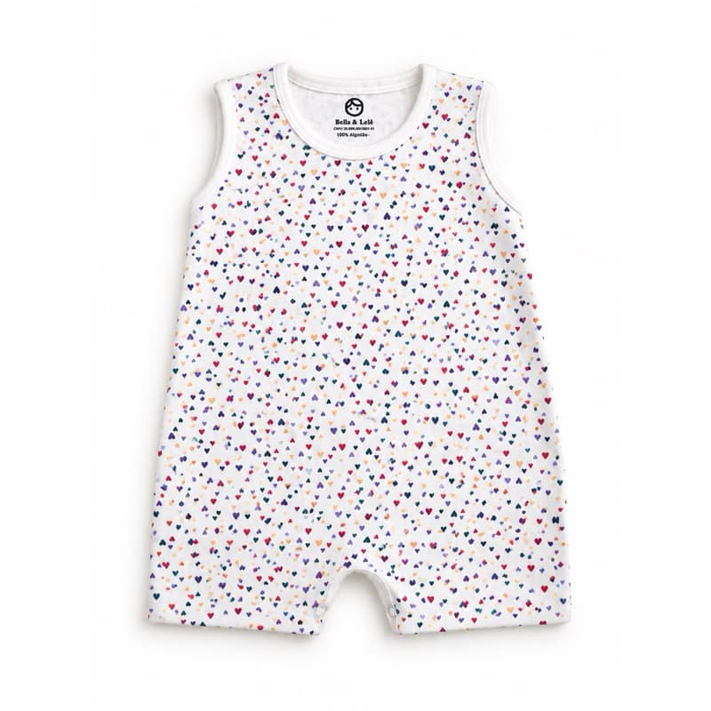 Romper Macacão infantil bebê Coração menina