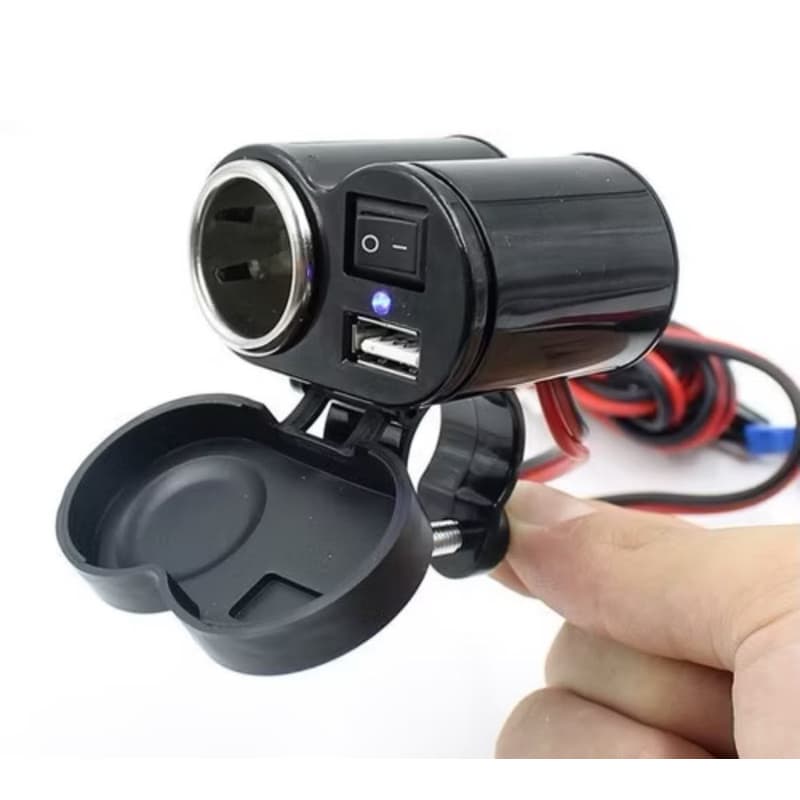 carregador USB c/cachimbo para moto impreavel