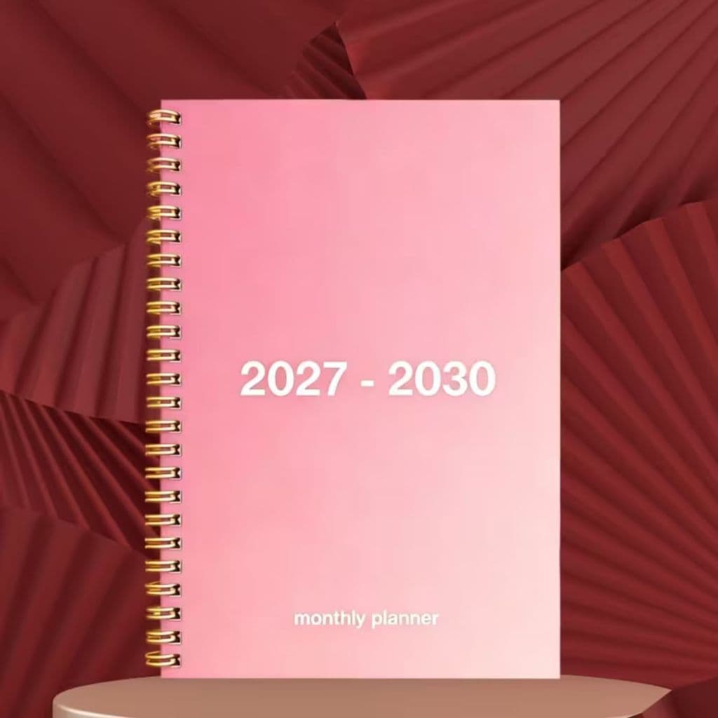 Agenda Mensal 2027-2030, Calendário planner de 4 Anos, Agenda planejador Tamanho A5, oraganizador de tarefas