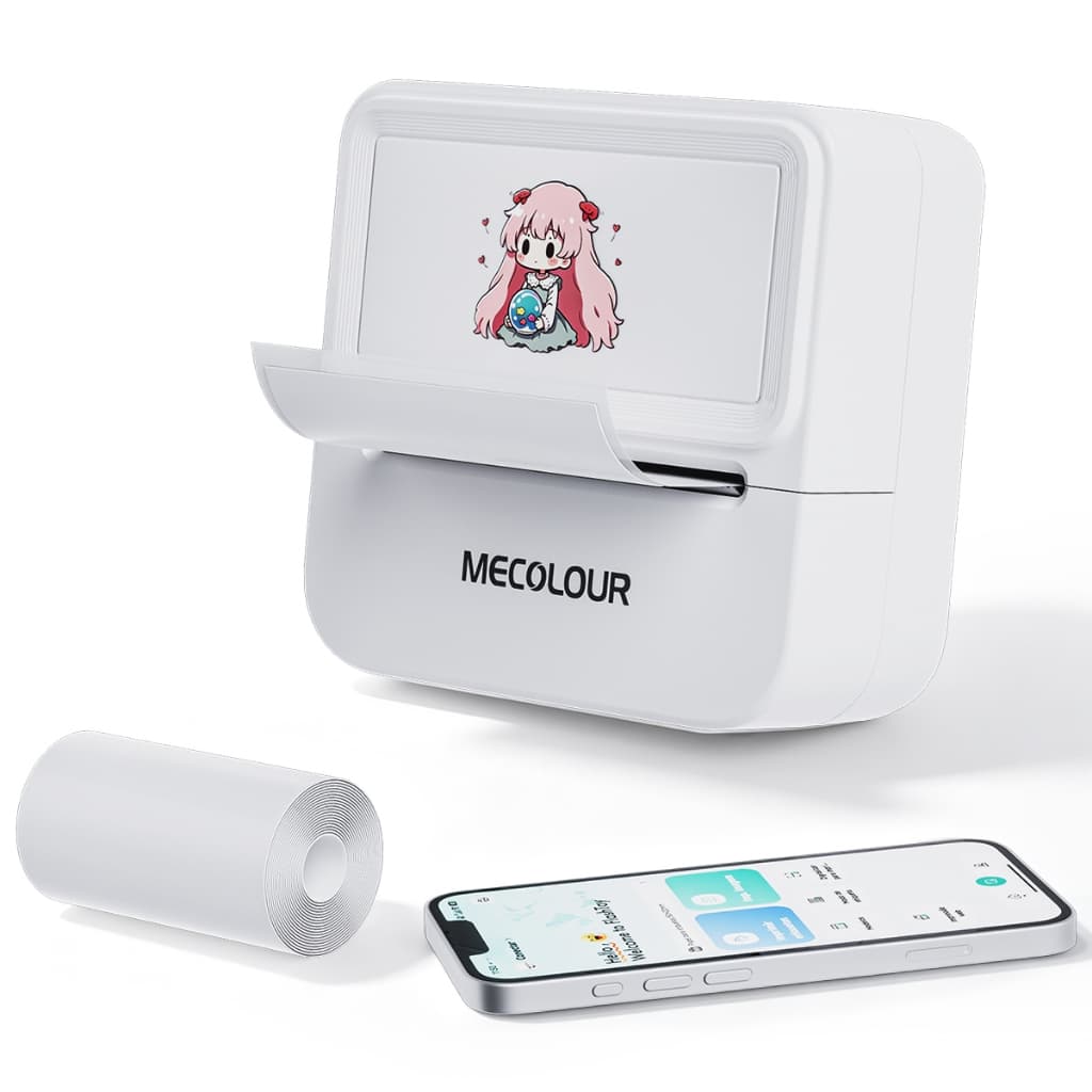 Mecolour Impressora Etiqueta Bluetooth Termica 1 Rolo Cor Branco usb Impressora De Etiquetas