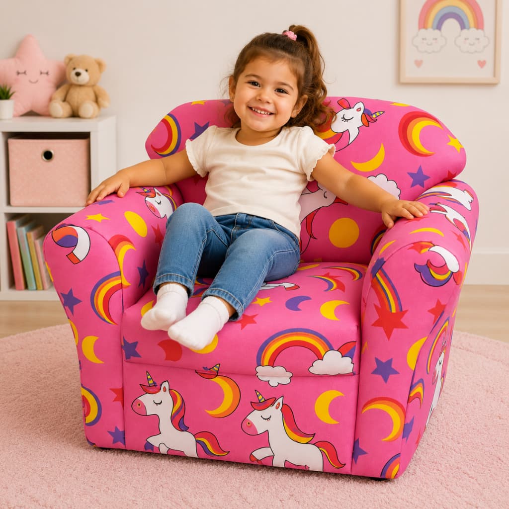 Poltrona Infantil Criança Sofa Rosa Para Menina