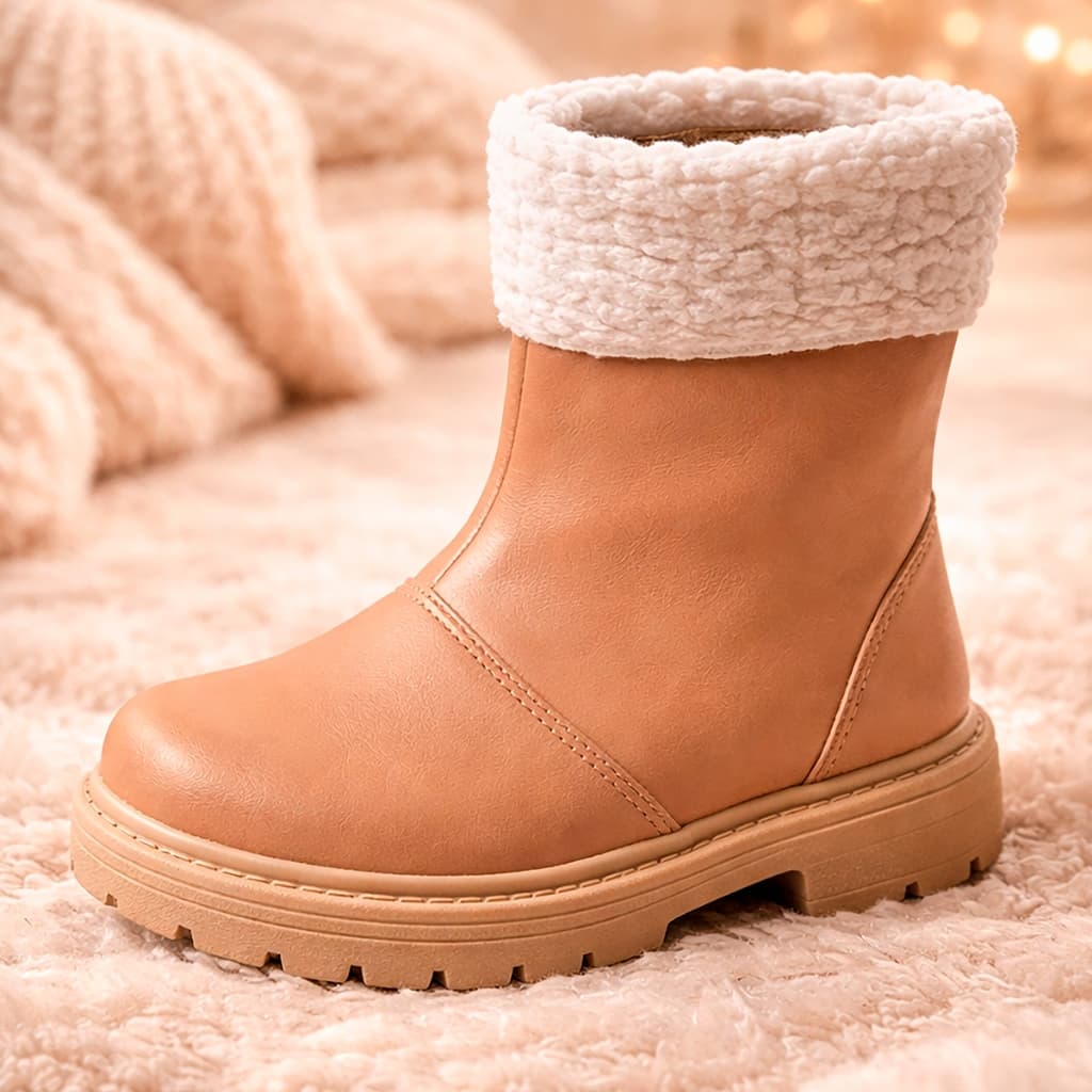 Bota Infantil Feminina com Pelinhos e Ziper Lateral Sola Tratorada Antiderrapante Conforto e Estilo