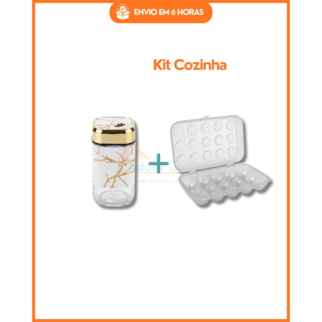 Kit Cozinha Porta Ovos+Porta condimentos