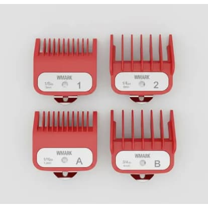 Kit 4 Pentes de Máquina com Chip WMark Profissional para Corte Barbeiro Barbearia Salão
