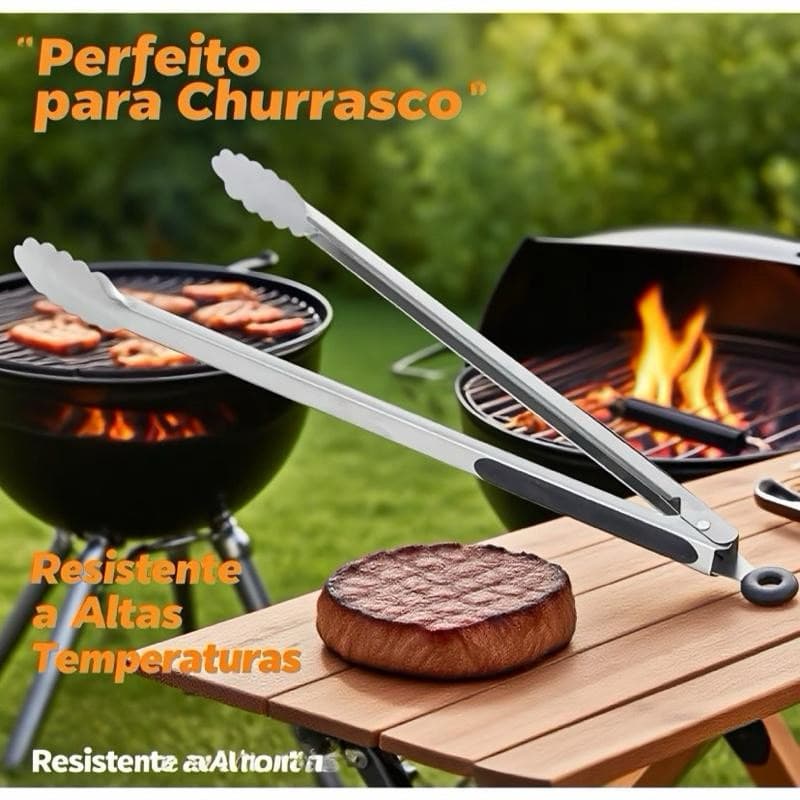 Pegador Inox 35,6cm Churrasco Universal Profissional