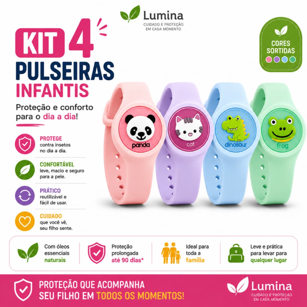 Pulseira Repelente Anti Mosquito Aproveite Seus Momentos ao Ar Livre com Mais Proteção e Conforto