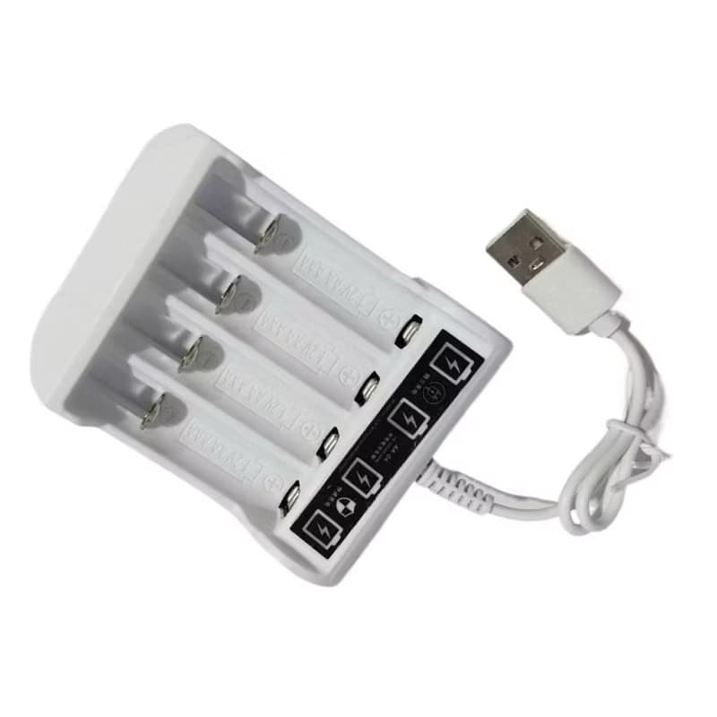 Carregador De Bateria Recarregável AA/AAA De 4 Slots Porta USB Para De Níquel-Cádmio