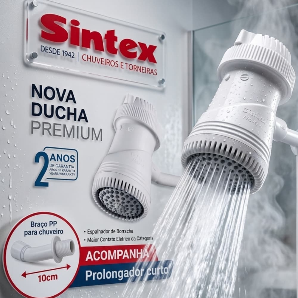 Chuveiro Elétrico Nova Ducha Premium Sintex 5500W 220V - 3 Temperaturas Econômico Confiável (Garantia 2 Anos)