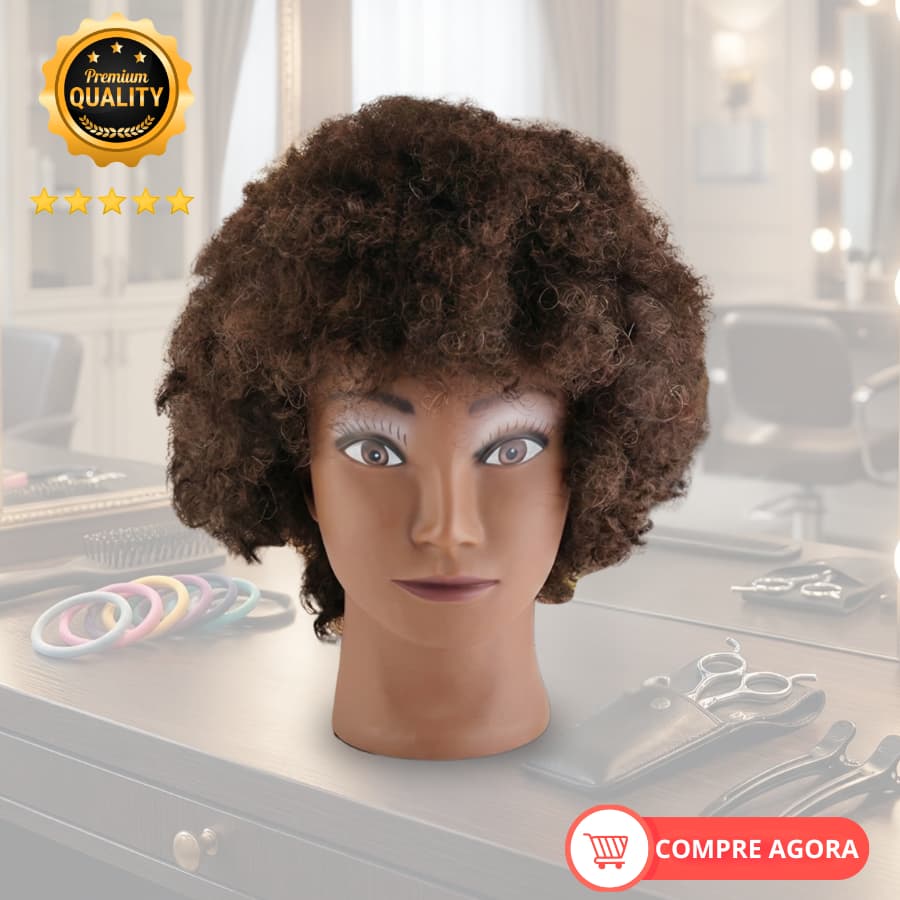 Manequim Para Treino Cabelo Humano Afro Natural