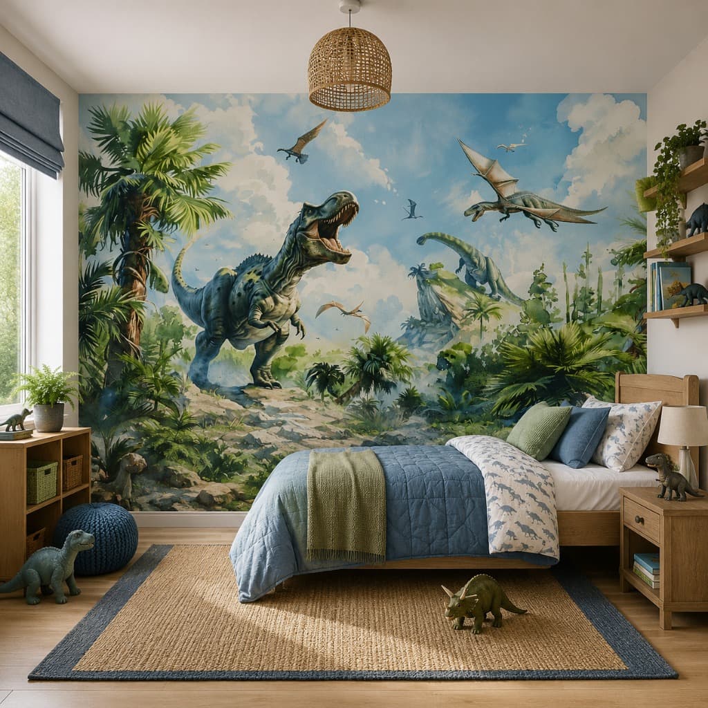 Papel De Parede Adesivo Dinossauro T-rex Infantil Vinílico